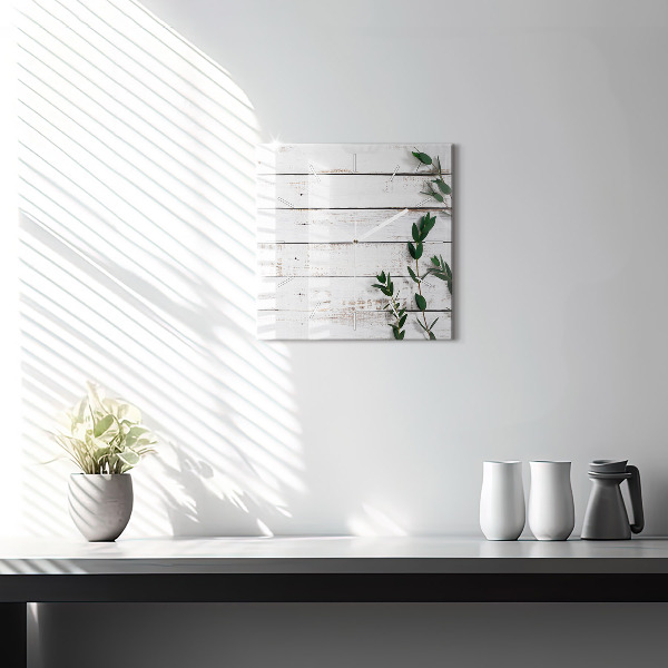 Szögletes fali üvegóra Világos fa táblák