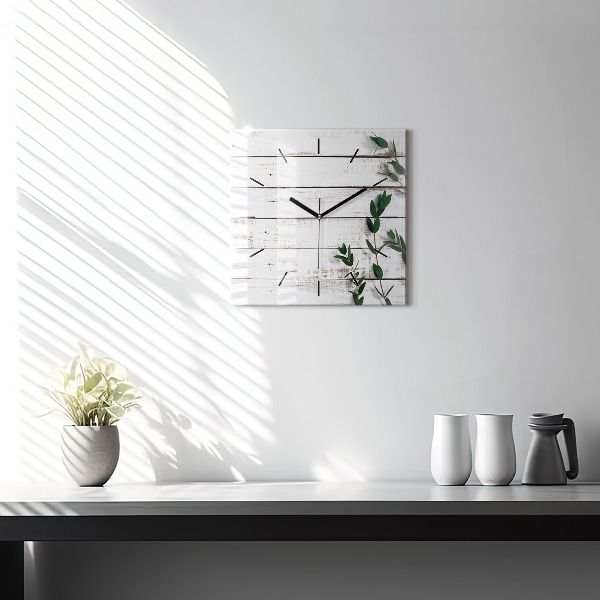 Szögletes fali üvegóra Világos fa táblák