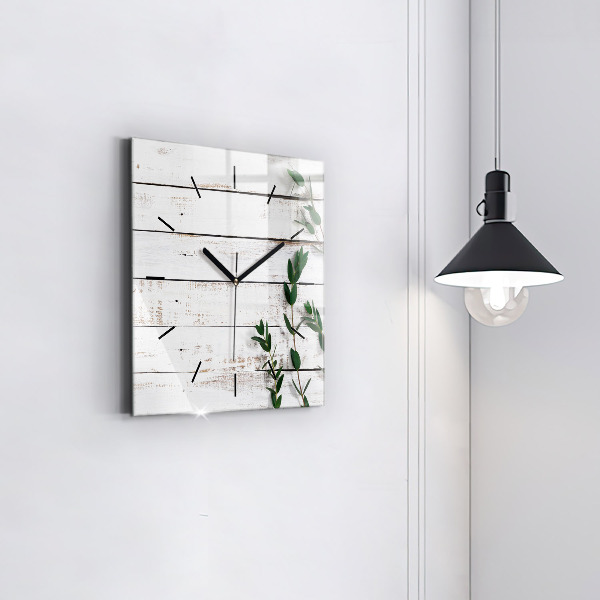 Szögletes fali üvegóra Világos fa táblák