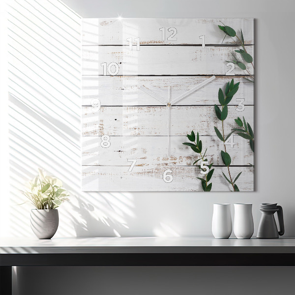 Szögletes fali üvegóra Világos fa táblák