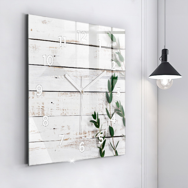 Szögletes fali üvegóra Világos fa táblák