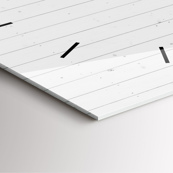 Szögletes fali üvegóra Fa panelek minta