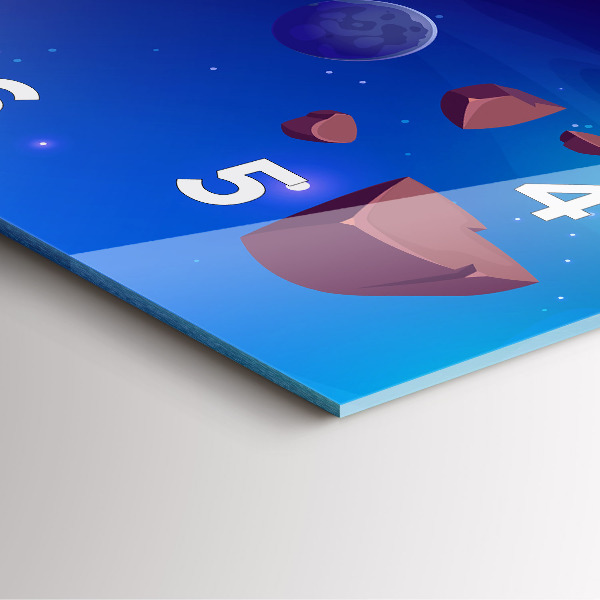 Szögletes fali üvegóra Bolygók galaxis