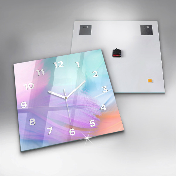 Szögletes fali üvegóra Színes tollak