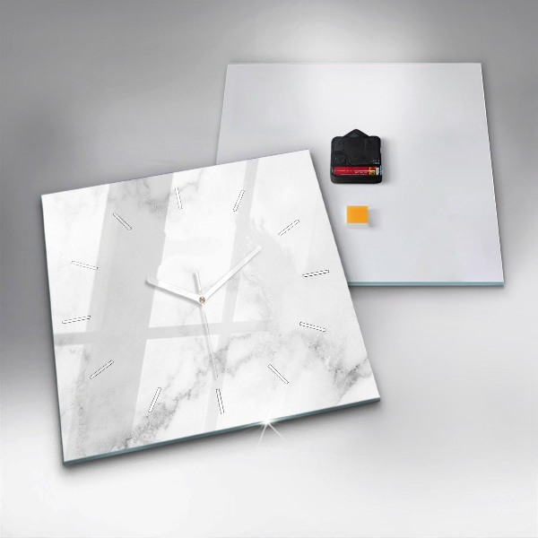 Szögletes fali üvegóra Elegáns márvány