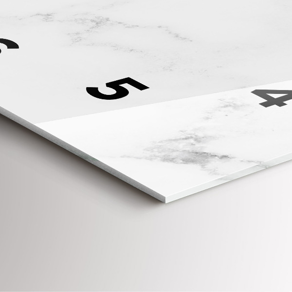 Szögletes fali üvegóra Elegáns márvány