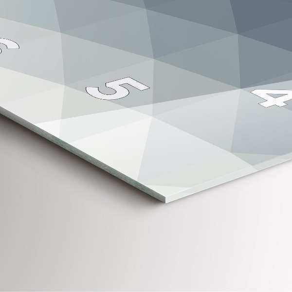 Szögletes fali üvegóra Szürke absztrakció