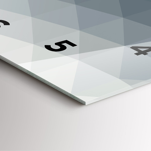 Szögletes fali üvegóra Szürke absztrakció