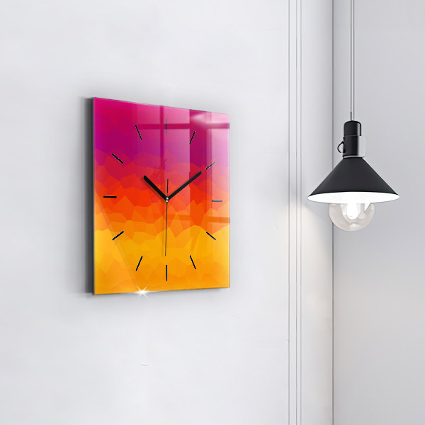 Szögletes fali üvegóra Színes absztrakció