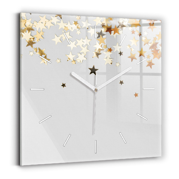 Szögletes fali üvegóra Csillagok világos háttéren