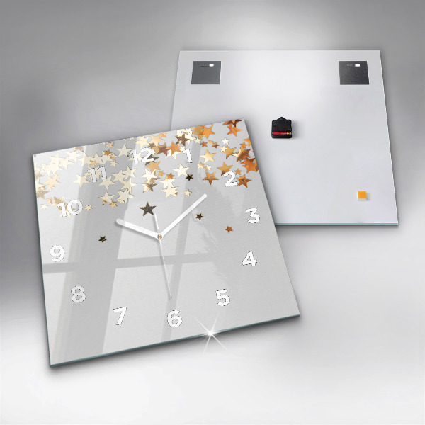 Szögletes fali üvegóra Csillagok világos háttéren