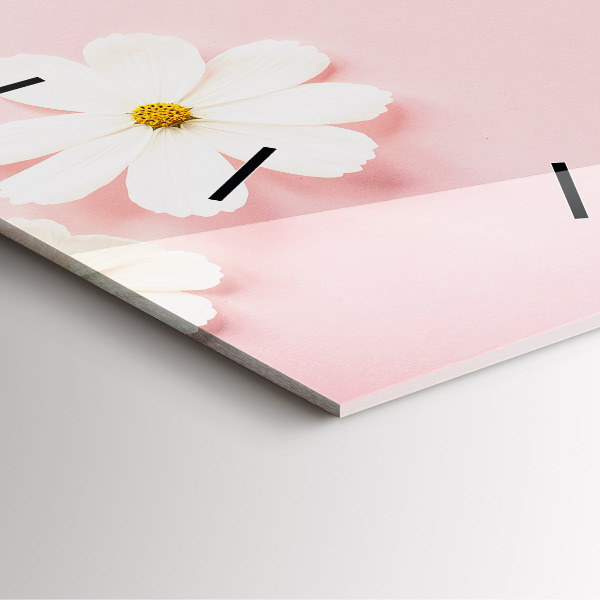 Szögletes fali üvegóra Százszorszép virágok