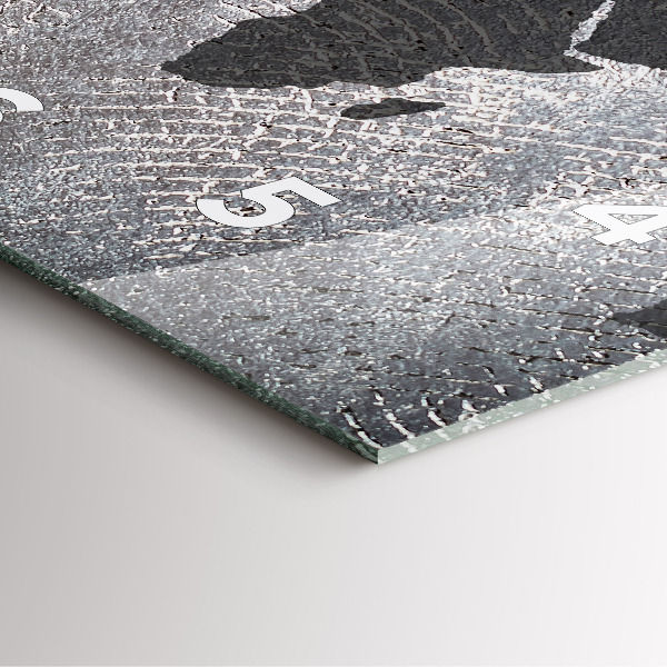 Szögletes fali üvegóra Világtérkép beton