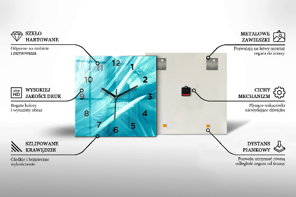 Szögletes fali üvegóra Sövénylevelek