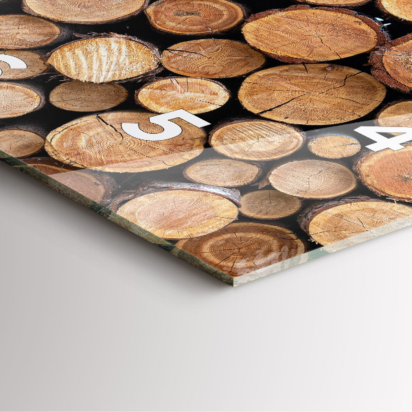 Szögletes fali üvegóra Fa gyűrűk