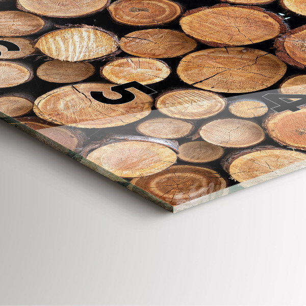 Szögletes fali üvegóra Fa gyűrűk