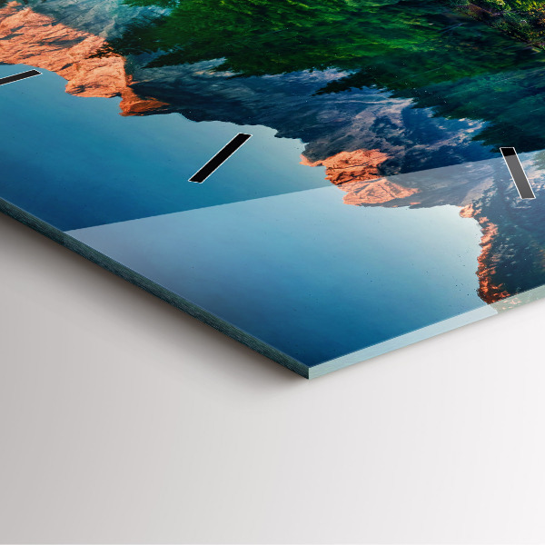 Szögletes fali üvegóra Tó táj