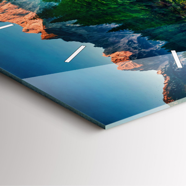Szögletes fali üvegóra Tó táj