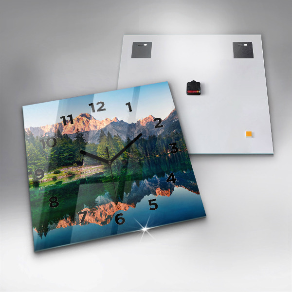 Szögletes fali üvegóra Tó táj