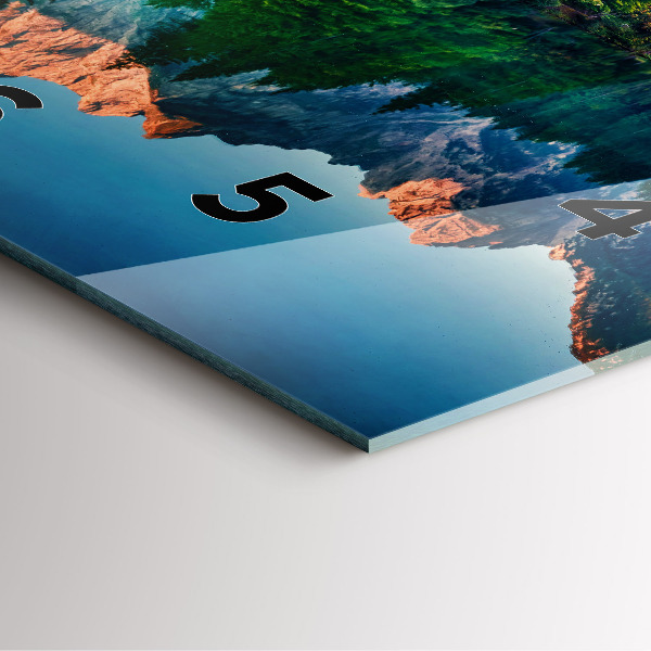 Szögletes fali üvegóra Tó táj