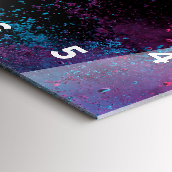 Szögletes fali üvegóra A színek robbanása