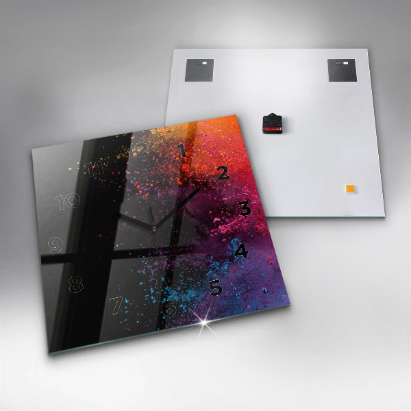 Szögletes fali üvegóra A színek robbanása