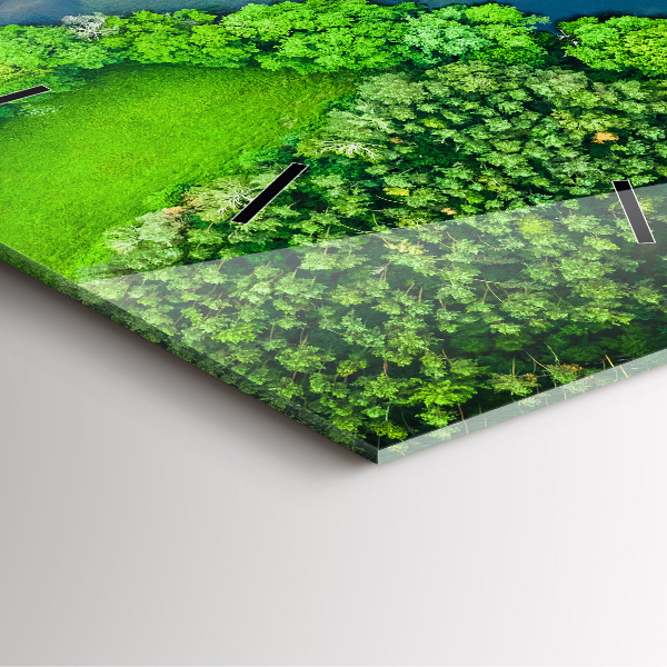 Szögletes fali üvegóra Folyó az erdőben