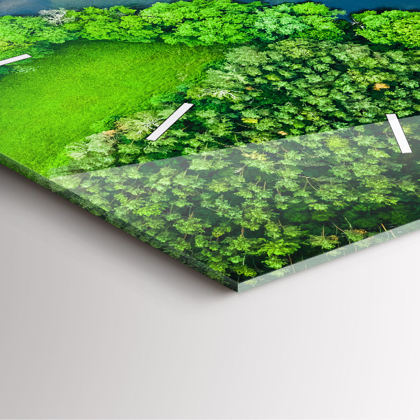 Szögletes fali üvegóra Folyó az erdőben