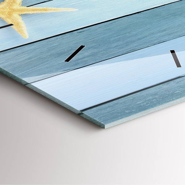 Szögletes fali üvegóra Deszkák csíkok és héj