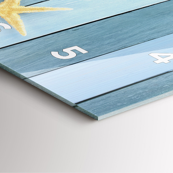 Szögletes fali üvegóra Deszkák csíkok és héj