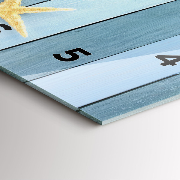 Szögletes fali üvegóra Deszkák csíkok és héj