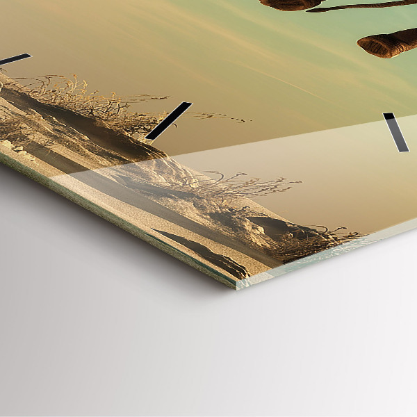 Szögletes fali üvegóra Elefánt a fán