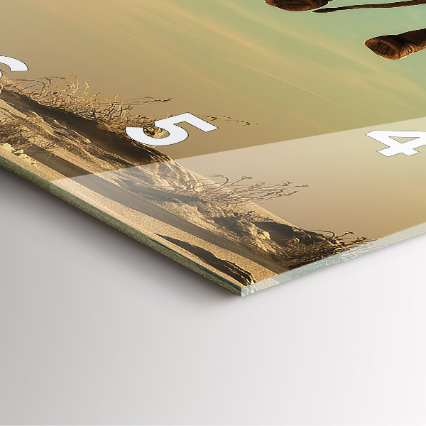 Szögletes fali üvegóra Elefánt a fán