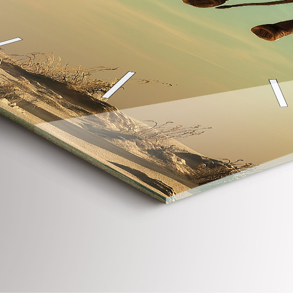 Szögletes fali üvegóra Elefánt a fán