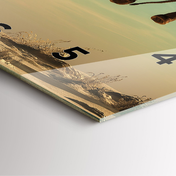 Szögletes fali üvegóra Elefánt a fán