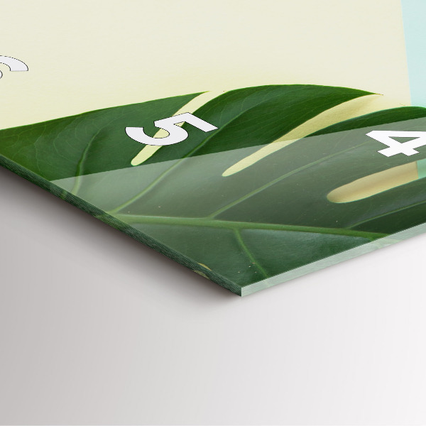 Szögletes fali üvegóra Monstera levelek