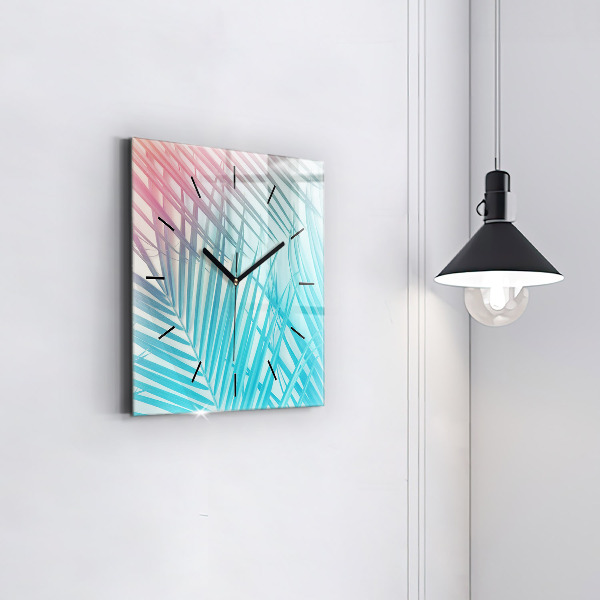 Szögletes fali üvegóra Trópusi pálmafa