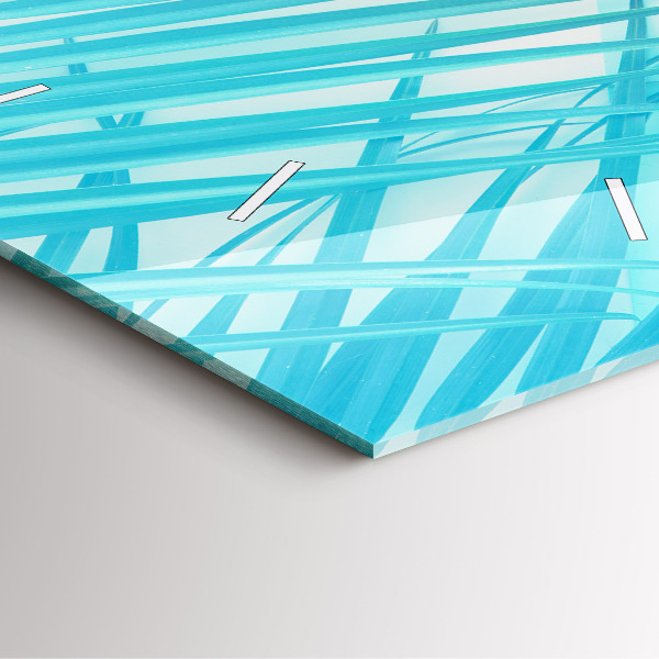 Szögletes fali üvegóra Trópusi pálmafa