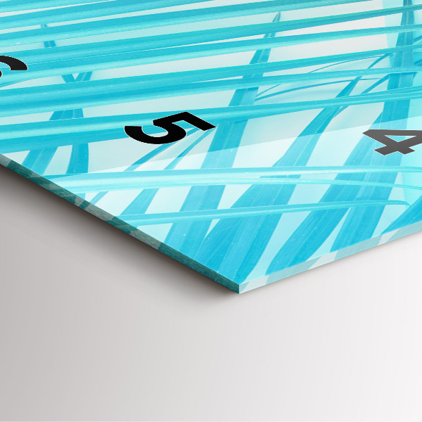 Szögletes fali üvegóra Trópusi pálmafa