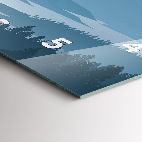 Szögletes fali üvegóra Hegyi táj