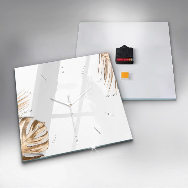 Szögletes fali üvegóra Trópusi levelek