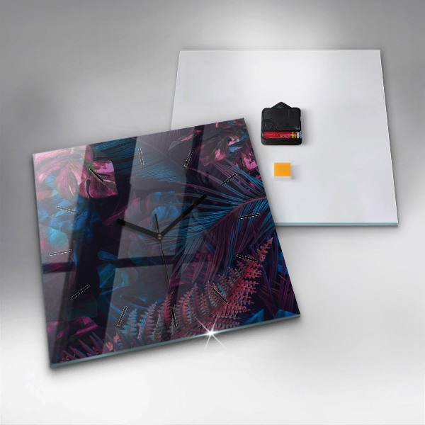 Szögletes fali üvegóra Egzotikus virágok