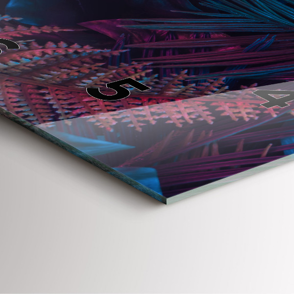 Szögletes fali üvegóra Egzotikus virágok