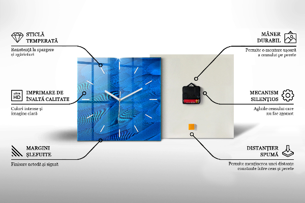 Szögletes fali üvegóra Fa panelek
