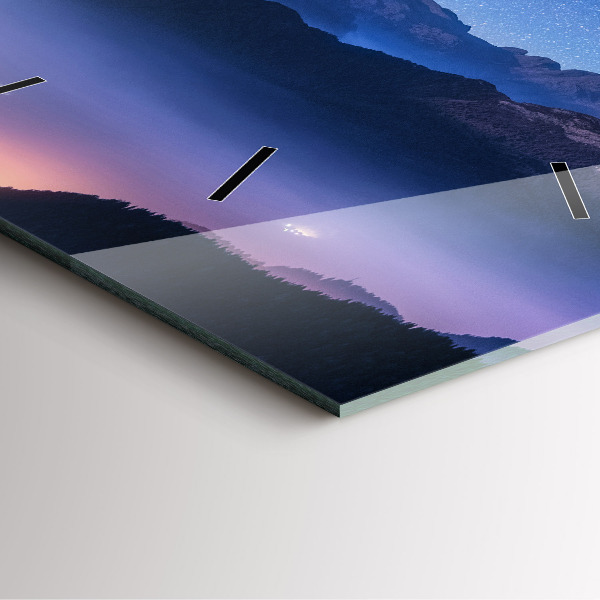 Szögletes fali üvegóra Tejút és a hegyek