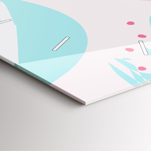 Szögletes fali üvegóra Pasztell absztrakció