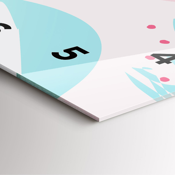 Szögletes fali üvegóra Pasztell absztrakció