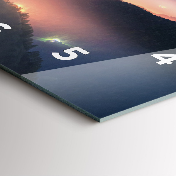 Szögletes fali üvegóra Hegycsúcs táj