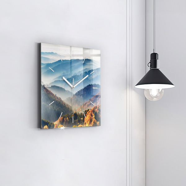 Szögletes fali üvegóra Hegyi táj