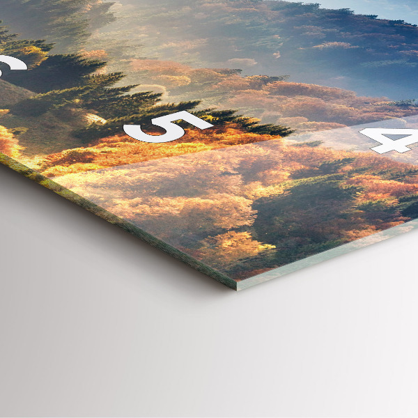 Szögletes fali üvegóra Hegyi táj